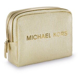Michael Kors Gold cosmetic case new